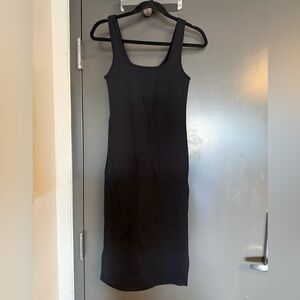 Abercrombie & Fitch Black Scoop-Neck Midi Tank Dress